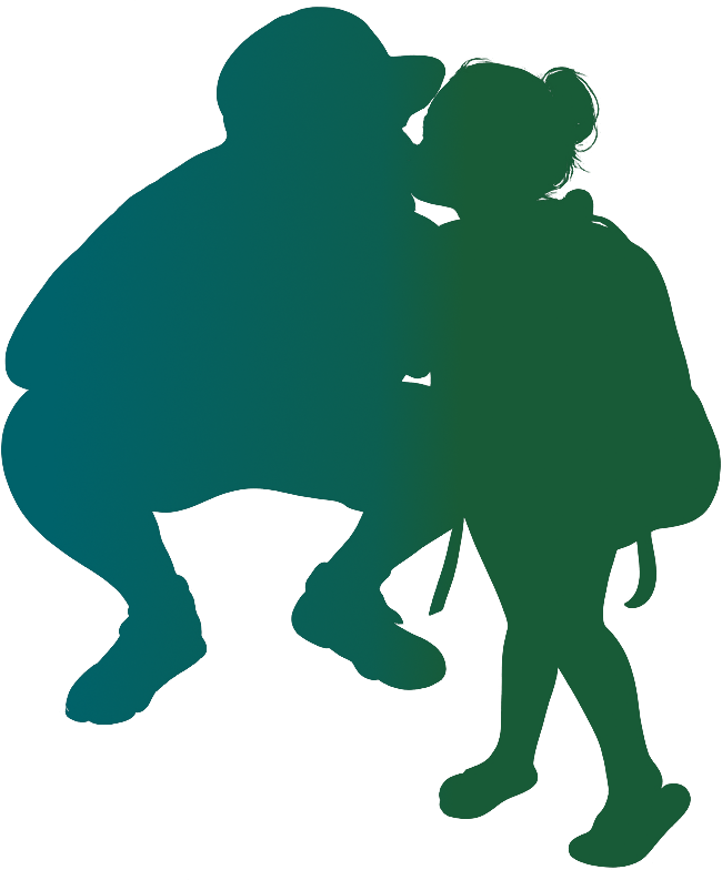 Father embracing daughter